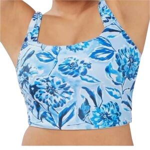Andie Swim The Siren Tank Top Blue Floral Size L NWT